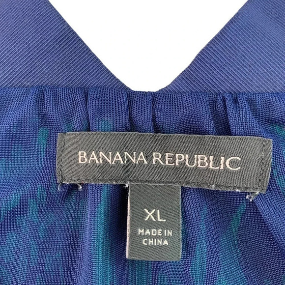 Banana Republic Pleated Racer Back Tank Tops Women Size XL Tropical Green Blue - Picture 14 of 15